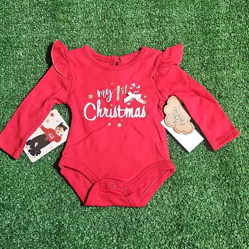 Baby Essentials Festive Red Christmas Bodysuit